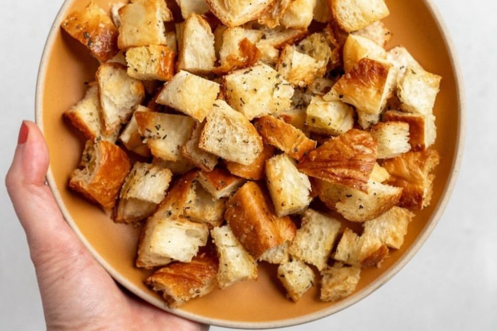 The best way to make crispy homemade croutons.